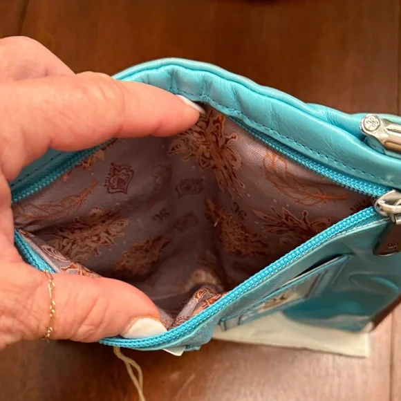 HOBO Turquoise Leather Clutch Wallet - Picture 3 of 4